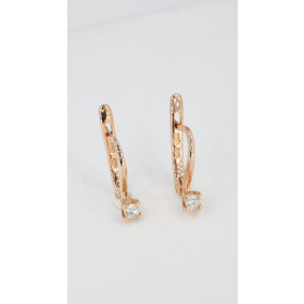 Сережки из красного золота 585* с бриллиантами